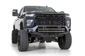 Chevrolet Silverado 2500 Bumper - Front - Addictive Desert Designs - Bomber HD - Hammer Black with Satin Black panels - `20-`27 Chevrolet Silverado 2500 Bumper - Front - Addictive Desert Designs - Bomber HD - Hammer Black with Satin Black panels - `20-`27